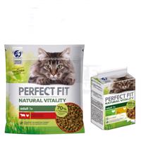 6 x 650 g Perfect Fit Natural + 6 x 50 g kapsičky za skvělou cenu!  - hovězí a kuřecí + 6 x 50 g kuřecí s krocaním