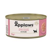 Applaws ve vývaru 24 x 156 g - 18 + 6 zdarma -  Filé z tuňáka & krevety ve vývaru konzervy 24 x 156 g