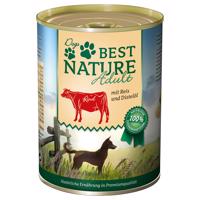 Best Nature Dog Adult 12×400 g – výhodné balení - hovězí, rýže & světlicový olej