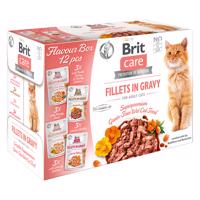 Brit Care Cat Fillets, 12 x 85 g -  10 + 2 zdarma - Flavour box  Fillets in Gravy 12 x 85 g