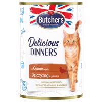 Butcher's Delicious Dinners pro kočky 48 × 400 g - výhodné balení - se zvěřinou