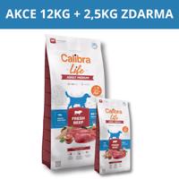 Calibra Dog Life Adult Medium Fresh Beef 12kg + 2,5kg ZDARMA