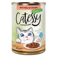 Catessy kousky v želé nebo v omáčce, 12 x 400 g - 20 % sleva - telecí a kuřecí v omáčce