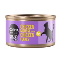 Cosma DUO Layer 12 x 70 g - 10 + 2 zdarma - kuřecí pěna s kousky kuřete (12 x 70 g)