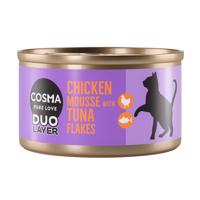 Cosma DUO Layer 12 x 70 g - 10 + 2 zdarma - kuřecí pěna s kousky tuňáka (12 x 70 g)