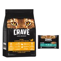 Crave granule 7 kg + Crave Pouch 4 x 85 g - 15 % sleva - s kuřetem & krocanem 7 kg + Omáčka s tuňákem 4 x 85 g