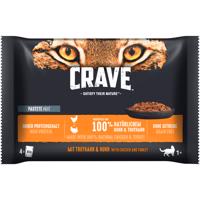 Crave Pouch Multipack kapsičky, 4 x 85 g - 15 % sleva - Paštika s kuřetem & krocanem