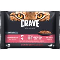 Crave Pouch Multipack kapsičky, 4 x 85 g - 15 % sleva - Paštika s lososem & kuřetem