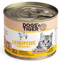 Dogs'n Tiger Senior Cat 12 × 200 g - výhodné balení - oblíbené kuře