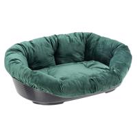 Ferplast Siesta Deluxe koš černý s potahem Sofa velvet green - sada vel. 10: D 96 x Š 71 x V 32 cm