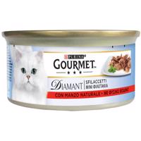 Gourmet Diamant 24 x 85 g vlhkého krmiva pro kočky - Filety s přírodním hovězím masem