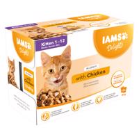 IAMS kapsičky, 48 x 85 g - 36 + 12 zdarma!  - Kitten kuřecí v omáčce