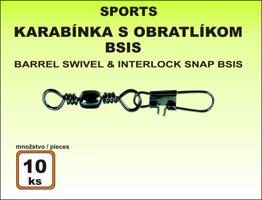 Karabinka s obratlíkem BSIS - 10ks v balení Variant: velikost 18 / 8kg