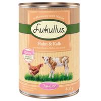 Lukullus Naturkost, 12 x 400 g - 10 + 2 zdarma - kuře & telecí