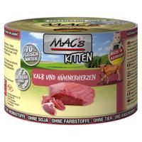 MAC's Cat Kitten 6 x 200 g - Kitten telecí s kuřecími srdíčky