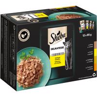 Megapack Sheba variace 96 kapsiček (96 x 85 g) - Delikatesse v želé Drůbeží variace