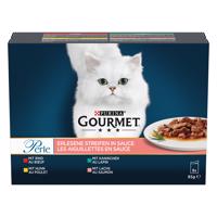 Multipack Gourmet Perle 16 x 85 g - hovězí, kuřecí, králičí a losos