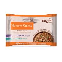 Nature's Variety Bites v omáčce 88 x 85 g - s krůtím a tuňákem