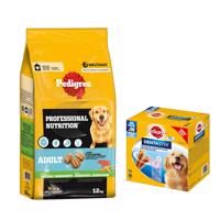 Pedigree Professional Nutrition 12kg + Dentastix Large 56ks - 15% sleva -  Adult s hovězím a zeleninou 12 kg + Dentastix každodenní péče o zuby Large, 56 ks - pro velké psy (>25 kg)