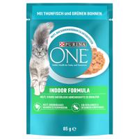 Purina One Indoor Formula - s tuňákem a zelenými fazolkami (13 x 85 g)