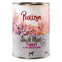 Purizon Single Meat 6 x 400 g - krůtí s květy vřesu