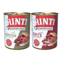 Rinti Kennerfleisch kombinované balení s kachnou a sobem, 24 × 800 g