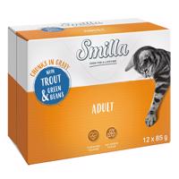 Smilla Adult kousky se zeleninou 12 x 85 g - pstruh a zelené fazolky