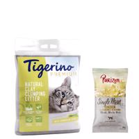 Tigerino Premium 2 x 12 kg + Purizon Single Meat kuřecí s květy heřmánku  - Premium (Canada Style) - Lemongrass 2 x 12 kg + Single Meat kuřecí s květy heřmánku 100g