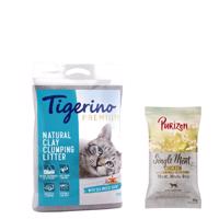 Tigerino Premium 2 x 12 kg + Purizon Single Meat kuřecí s květy heřmánku  - Premium - mořský vánek 2 x 12 kg + Single Meat kuřecí s květy heřmánku 100g