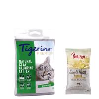 Tigerino Premium 2 x 12 kg + Purizon Single Meat kuřecí s květy heřmánku  - Premium - s vůní pinie 2 x 12 kg + Single Meat kuřecí s květy heřmánku 100 g