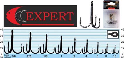 Trojháček s protihrotem Expert 1213 černý Variant: Velikost: č. 2/0 Balení: 5ks