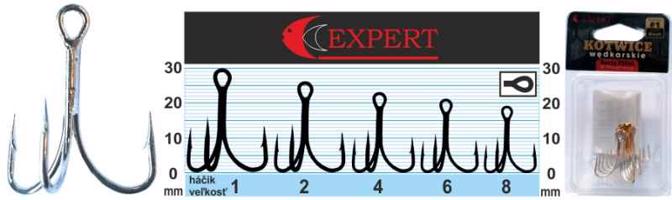 Trojháček s protihrotem Expert 1215 stříbrný Variant: Velikost: č. 2 Balení: 6ks