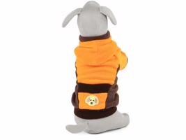 Vsepropejska Cool fleecová mikina pro psa s kapsičkou Barva: Oranžovo-hnědá, Délka zad (cm): 21, Obvod hrudníku: 30 - 38 cm