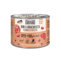 Výhodné balení MAC's Cat 24 ks (24 x 200 g) - Hovězí a kuřecí srdíčka