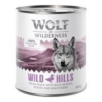 Výhodné balení: Wolf of Wilderness Adult 12 x 800 g - Wild Hills - kachní