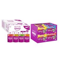 Whiskas 1+ kapsičky 96 x 85 + Whiskas Snacks 16 x 60 g - 15 % sleva - klasický výběr v omáčce