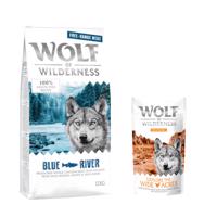 Wolf of Wilderness granule, 12 kg + Training “Explore the Wide Acres” zdarma - Adult „Blue River“ – kuře z volného chovu a losos 12 kg +  “Explore the Wide Acres” s kuřecím