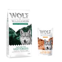 Wolf of Wilderness granule, 12 kg + Training “Explore the Wide Acres” zdarma - "Explore The Vast Forests" - Weight Management 12 kg +  “Explore the Wide Acres” s kuřecím